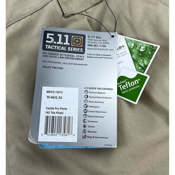 5.11 Tactical Mens Taclite Pro Lightweight Performance Pants 40x34 Khaki 74273 - Picture 15 of 16